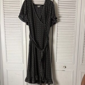 Max Studio Black and White Midi Dress